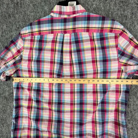 Lands End Shirt Extra Large Mens Business Casual Traditional Short Sleeve Plaid - Picture 6 of 9